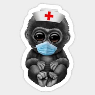 Cute Baby Gorilla Nurse Sticker